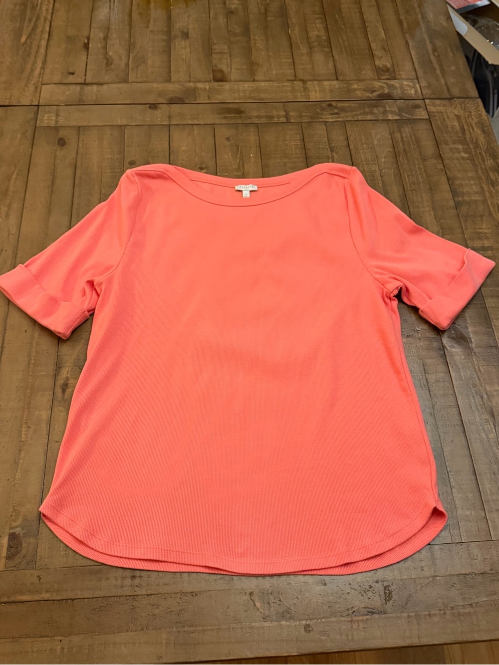 Talbots Coral Boatneck Short-Sleeve Top